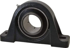 Browning - 2-7/16" ID, 9-1/2" OAL x 5-9/16" OAH Pillow Block - 8,150 Lb Static Cap, 11,789 Lb Dyn Cap, 7-13/32" Btw Mnt Hole Ctrs, 2-3/4" Base-to-Ctr Ht, Cast Iron - Exact Tool & Supply