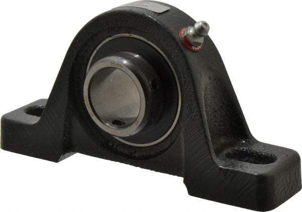 Browning - 1" ID, 5-1/2" OAL x 2-13/16" OAH Pillow Block Air Handling - 1,651 Lb Static Cap, 2,801 Lb Dyn Cap, 3-15/16" Btw Mnt Hole Ctrs, 1-7/16" Base-to-Ctr Ht, Cast Iron - Exact Tool & Supply