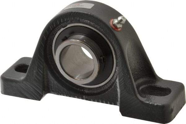 Browning - 1-3/16" ID, 6-3/16" OAL x 3-9/32" OAH Pillow Block Air Handling - 2,567 Lb Static Cap, 4,381 Lb Dyn Cap, 4-23/32" Btw Mnt Hole Ctrs, 1-11/16" Base-to-Ctr Ht, Cast Iron - Exact Tool & Supply