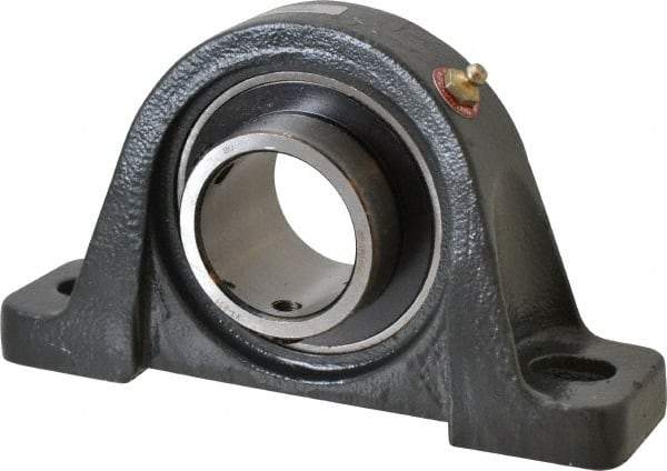 Browning - 1-15/16" ID, 8" OAL x 4-9/16" OAH Pillow Block Air Handling - 5,216 Lb Static Cap, 7,889 Lb Dyn Cap, 6-3/16" Btw Mnt Hole Ctrs, 2-1/4" Base-to-Ctr Ht, Cast Iron - Exact Tool & Supply