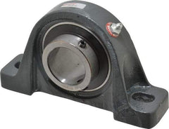 Browning - 1-11/16" ID, 7-3/8" OAL x 4-1/4" OAH Pillow Block Air Handling - 5,139 Lb Static Cap, 7,901 Lb Dyn Cap, 5-21/32" Btw Mnt Hole Ctrs, 2-1/8" Base-to-Ctr Ht, Cast Iron - Exact Tool & Supply