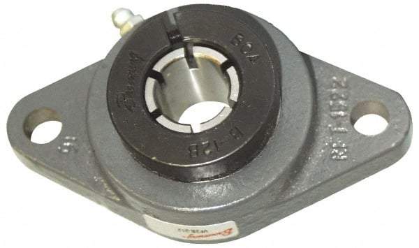 Browning - 2-3/16" ID, 8-1/2" OAL x 5-1/4" OAH 2-Bolt Flange - 6,601 Lb Static Cap, 9,752 Lb Dyn Cap, 7-1/4" Btw Mnt Hole Ctrs, Cast Iron - Exact Tool & Supply
