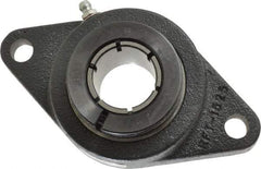 Browning - 1-3/16" ID, 5-9/16" OAL x 3-1/8" OAH 2-Bolt Flange - 2,567 Lb Static Cap, 4,381 Lb Dyn Cap, 4-19/32" Btw Mnt Hole Ctrs, Cast Iron - Exact Tool & Supply