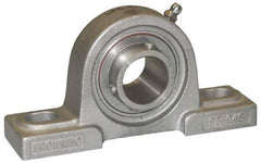 Browning - 1-1/2" ID, 7-15/64" OAL x 3-15/16" OAH Pillow Block - 4,467 Lb Static Cap, 7,340 Lb Dyn Cap, 5-25/64" Btw Mnt Hole Ctrs, 1-15/16" Base-to-Ctr Ht, Stainless Steel - Exact Tool & Supply