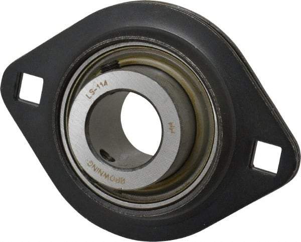 Browning - 7/8" ID, 3-3/4" OAL x 2-13/16" OAH 2-Bolt Flange - 1,651 Lb Static Cap, 2,801 Lb Dyn Cap, 3" Btw Mnt Hole Ctrs, 1-13/32" Base-to-Ctr Ht, Stamped Steel - Exact Tool & Supply