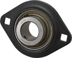 Browning - 7/8" ID, 3-3/4" OAL x 2-13/16" OAH 2-Bolt Flange - 1,651 Lb Static Cap, 2,801 Lb Dyn Cap, 3" Btw Mnt Hole Ctrs, 1-13/32" Base-to-Ctr Ht, Stamped Steel - Exact Tool & Supply