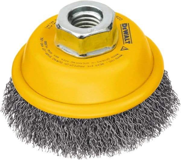 DeWALT - 5/8-11 Threaded Arbor, Cup Brush - 0.02 Wire Diam - Exact Tool & Supply