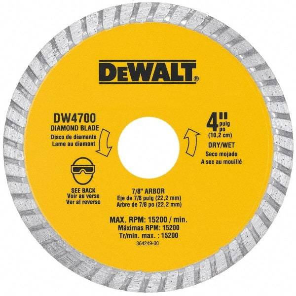 DeWALT - 12" Diam, 1" Arbor Hole Diam, Wet & Dry Cut Saw Blade - Diamond-Tipped, Standard Round Arbor - Exact Tool & Supply