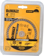 DeWALT - 4" Diam, 7/8" Arbor Hole Diam, Wet & Dry Cut Saw Blade - Diamond-Tipped, Standard Round Arbor - Exact Tool & Supply