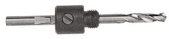 DeWALT - 1-1/4 to 6" Tool Diam Compatibility, Straight Shank, Steel Integral Pilot Drill, Hole Cutting Tool Arbor - 1/2" Min Chuck, Round Shank Cross Section, Quick-Change Attachment, For 1-1/4 to 6" Hole Saws - Exact Tool & Supply