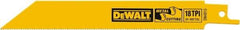 DeWALT - Bi-Metal Reciprocating Saw Blade - Straight Profile, 18 TPI, Toothed Edge - Exact Tool & Supply