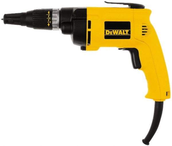 DeWALT - Pistol Grip Handle, 2,500 RPM, 132 In/Lb Torque, Electric Screwdriver - 1/4" Bit Holder, 120 Volts, 6.20 Amps - Exact Tool & Supply