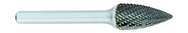 SG-7 -- 19mm x 25mm LOC x 6mm Shank x 50mm OAL Pointed Tree Carbide Medium Tough Cut Burr - Exact Tool & Supply
