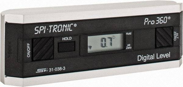 SPI - 0.10 dg Resolution Digital Combination Protractor and Inclinometer - Multiple dg Accuracy, Multiple dg Range - Exact Tool & Supply