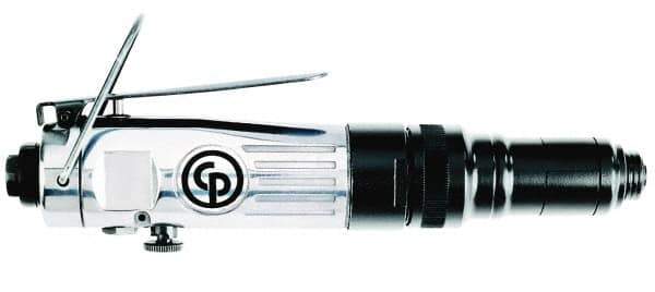 Chicago Pneumatic - 1/4" Bit Holder, 1,800 RPM, Inline Handle Air Screwdriver - 31 to 44 In/Lb Torque, 1/4 NPT Inlet, 4 CFM - Exact Tool & Supply