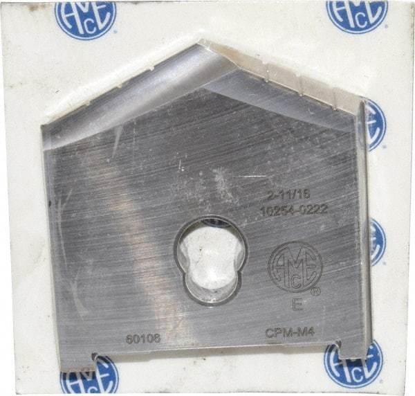 Allied Machine and Engineering - 2-11/16" Diam x 7/16" Thick, Seat Code E, 130° Included Angle Spade Drill Insert - Uncoated Powdered Metal, Powdered Metal, Series E - Exact Tool & Supply