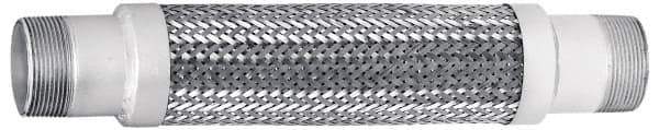 Mason Ind. - 2-1/2" Pipe, Braided Stainless Steel Single Arch Hose Pipe Expansion Joint - 24" Long, 290 Max psi, Male NPT - Exact Tool & Supply