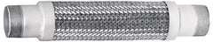 Mason Ind. - 2-1/2" Pipe, Braided Stainless Steel Single Arch Hose Pipe Expansion Joint - 24" Long, 290 Max psi, Male NPT - Exact Tool & Supply