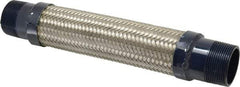 Mason Ind. - 1-1/2" Pipe, Braided Stainless Steel Single Arch Hose Pipe Expansion Joint - 12" Long, 430 Max psi, Male NPT - Exact Tool & Supply