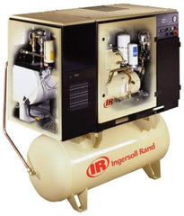 Ingersoll-Rand - 5 hp, 80 Gal Stationary Electric Rotary Screw Air Compressor - Three Phase, 150 Max psi, 16 CFM, 460 Volt - Exact Tool & Supply