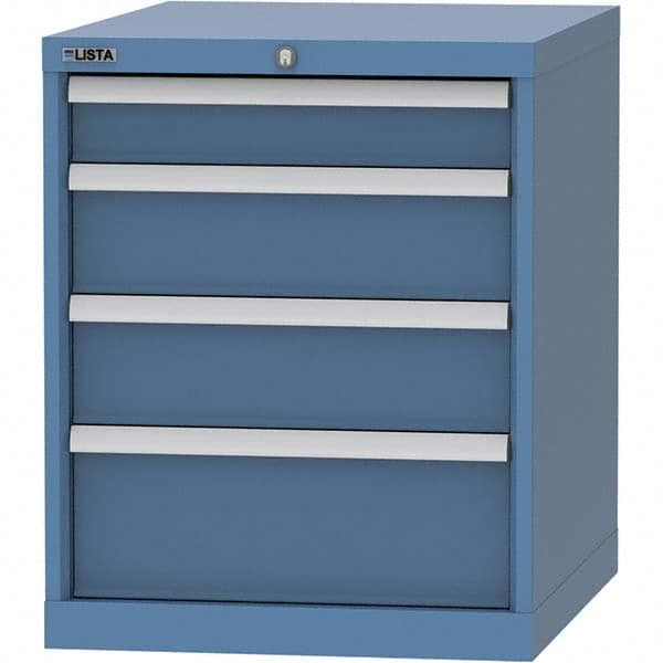 LISTA - 4 Drawer, 99 Compartment Red Steel Modular Storage Cabinet - Exact Tool & Supply