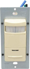 Leviton - 2,100 Square Ft. Coverage, Infrared Occupancy Sensor Wall Switch - 1,800 at 120 V Incandescent, 1,800 at 120 V and 2,700 at 277 V Fluorescent, 120 to 277 VAC, Ivory - Exact Tool & Supply
