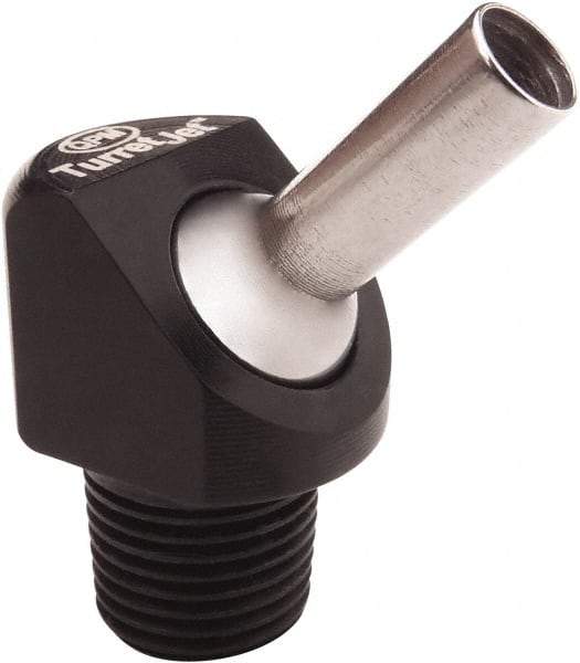 QPM Products - 0.16" ID x .50" L Coolant Hose Nozzle - 1/8" NPT, Use with CNC Lathes - Exact Tool & Supply