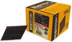 Stanley Bostitch - 0.131" Shank Diam 3" Long Framing Nails for Power Nailers - Steel, Smooth Shank, Angled Stick Wire Collation, Round Head, Diamond Point - Exact Tool & Supply