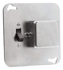 Cooper Bussmann - 125 VAC, Indicating Fuse Cover - For Use with 4 Inch Square Boxes, FUSTAT Plug Fuses and FUSTRON Plug Fuses - Exact Tool & Supply