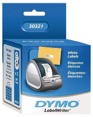 Dymo - 3-1/2" Long, White Die Cut Paper with Semi Perm. Adhesive Shipping Label - For DYMO LabelWriter Printers - Exact Tool & Supply