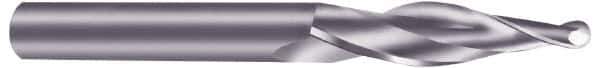 Onsrud - 1/4" Cutting Diam x 2" Length of Cut, 2 Flute, Upcut Spiral Router Bit - Uncoated, Right Hand Cut, Solid Carbide, 4" OAL x 1/2" Shank Diam, Ball End Taper - Exact Tool & Supply