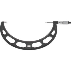 Starrett - 8" to 9" Mechanical Satin Chrome Coated Blade Micrometer - 0.001" Graduation, 0.76mm Blade Thickness, Speeder Thimble - Exact Tool & Supply