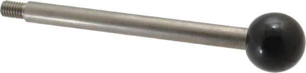 Gibraltar - 3/8-16 Stem, 1.26" Knob Diam, 3/8" Shaft Diam, Type A Gear Lever Arm with Ball Knob - 0.55" Thread Length, 6.06" Handle Length, Stainless Steel Shaft, Phenolic Knob - Exact Tool & Supply