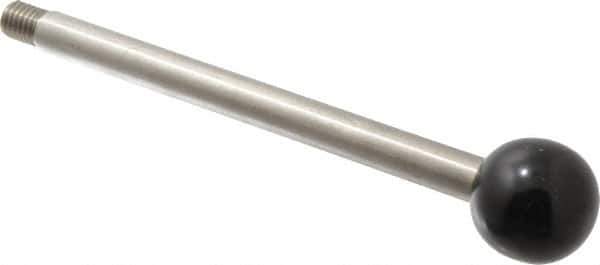 Gibraltar - 1/2-13 Stem, 1.38" Knob Diam, 1/2" Shaft Diam, Type A Gear Lever Arm with Ball Knob - 0.63" Thread Length, 7.58" Handle Length, Stainless Steel Shaft, Phenolic Knob - Exact Tool & Supply