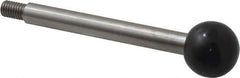 Gibraltar - M8x1.25 Stem, 0.98" Knob Diam, 0.39" Shaft Diam, Type A Gear Lever Arm with Ball Knob - 0.43" Thread Length, 4.04" Handle Length, Stainless Steel Shaft, Phenolic Knob - Exact Tool & Supply