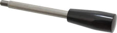 Gibraltar - 3/8-16 Stem, 0.91" Knob Diam, 3/8" Shaft Diam, Type E Gear Lever Arm with Cylindrical Knob - 0.55" Thread Length, 6.7" Handle Length, Stainless Steel Shaft, Phenolic Knob - Exact Tool & Supply