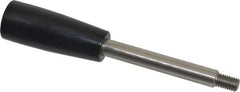 Gibraltar - M8x1.25 Stem, 0.83" Knob Diam, 0.39" Shaft Diam, Type E Gear Lever Arm with Cylindrical Knob - 0.43" Thread Length, 4.33" Handle Length, Stainless Steel Shaft, Phenolic Knob - Exact Tool & Supply