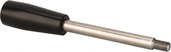 Gibraltar - M8x1.25 Stem, 0.83" Knob Diam, 0.39" Shaft Diam, Type E Gear Lever Arm with Cylindrical Knob - 0.43" Thread Length, 4.92" Handle Length, Stainless Steel Shaft, Phenolic Knob - Exact Tool & Supply