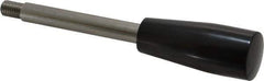 Gibraltar - M10x1.5 Stem, 0.91" Knob Diam, 0.47" Shaft Diam, Type E Gear Lever Arm with Cylindrical Knob - 0.55" Thread Length, 5.91" Handle Length, Stainless Steel Shaft, Phenolic Knob - Exact Tool & Supply