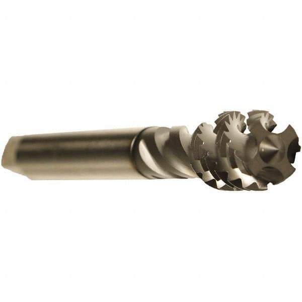 Emuge - M14x1.50 Metric Fine 5 Flute 6H Bottoming Spiral Flute Tap - Cobalt, GLT-1 Finish, 100mm OAL, Right Hand Flute, Right Hand Thread, Series Enorm - Exact Tool & Supply