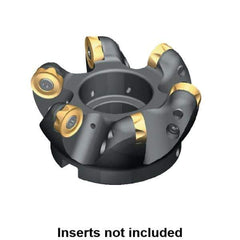 Kennametal - 3" Cut Diam, 1/2" Max Depth, 1-1/4" Arbor Hole, 5 Inserts, KSRM RCGT 86 Insert Style, Indexable Copy Face Mill - 12,000 Max RPM, 2-1/2 High, Through Coolant, Series KSRM - Exact Tool & Supply