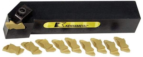 Kennametal - NS, Right Hand, 0.21" Max Depth of Cut, 4.95mm Max Groove Width, Indexable Grooving Tool Holder - N.3R Insert Compatibility, 1" Shank Height, 1" Shank Width, 6" OAL - Exact Tool & Supply