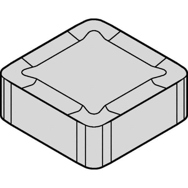 Kennametal - SNPF433 SNGP Grade KCK15 Carbide Turning Insert - TiCN/Al2O3 Finish, 90° Square, 1/2" Inscr Circle, 3/16" Thick, 3/64" Corner Radius - Exact Tool & Supply