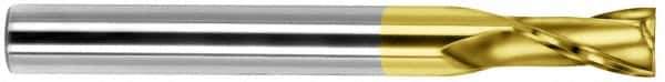 SGS - 5/16", 11/16" LOC, 5/16" Shank Diam, 4" OAL, 2 Flute, Solid Carbide Square End Mill - Single End, TiCN Finish, Spiral Flute, 30° Helix, Centercutting, Right Hand Cut, Right Hand Flute, Series 59 - Exact Tool & Supply
