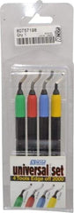Noga - 4 Piece High Speed Steel Blade Hand Deburring Tool Set - S10, S20, S100, S150 Blades, For Holes, Straight Edge, Curved Edge - Exact Tool & Supply