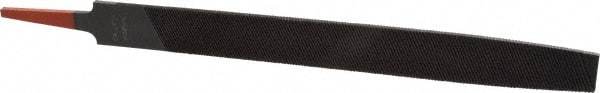 Simonds File - 12" Long, Bastard Cut, Flat American-Pattern File - Double Cut, 9/32" Overall Thickness, Tang - Exact Tool & Supply
