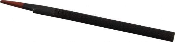 Simonds File - 6" Long, Bastard Cut, Half Round American-Pattern File - Double Cut, 5/32" Overall Thickness, Tang - Exact Tool & Supply