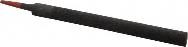 Simonds File - 8" Long, Bastard Cut, Half Round American-Pattern File - Double Cut, 7/32" Overall Thickness, Tang - Exact Tool & Supply