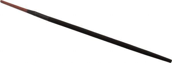 Simonds File - 6" Long, Smooth Cut, Round American-Pattern File - Double Cut, 7/32" Overall Thickness, Tang - Exact Tool & Supply