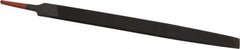 Simonds File - 12" Long, Smooth Cut, Mill American-Pattern File - Single Cut, 7/32" Overall Thickness, Tang - Exact Tool & Supply